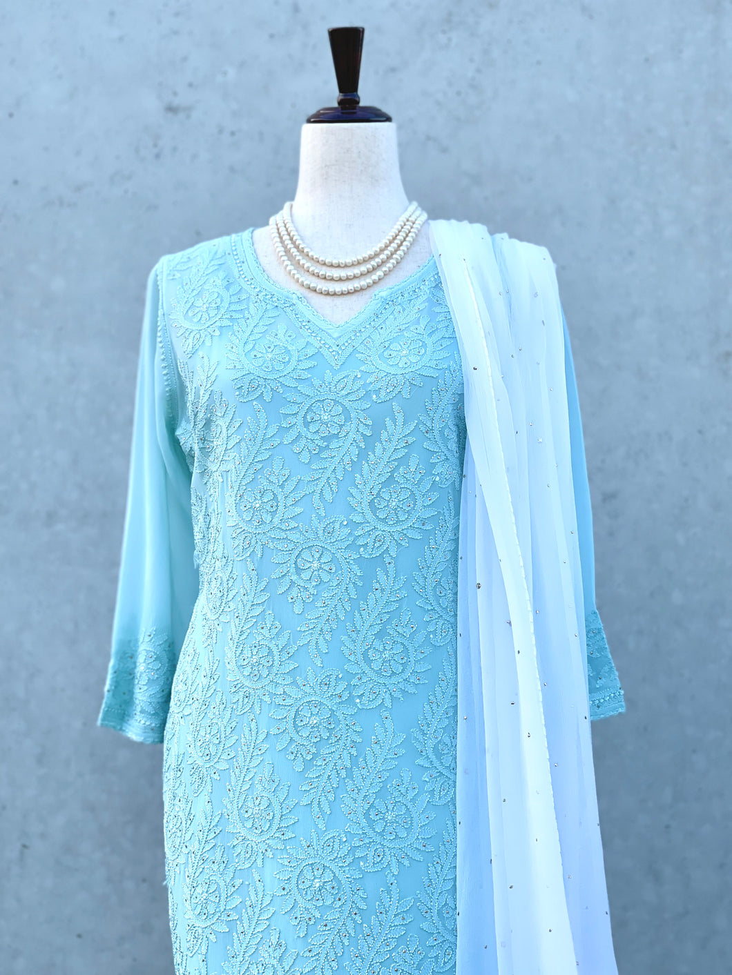 Amala Short Kurta in Dusty Teal