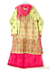 Load image into Gallery viewer, Kids Palazzo Set in Green &amp; Pink
