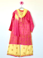 Load image into Gallery viewer, Kids Palazzo Set in Pink &amp;Yellow
