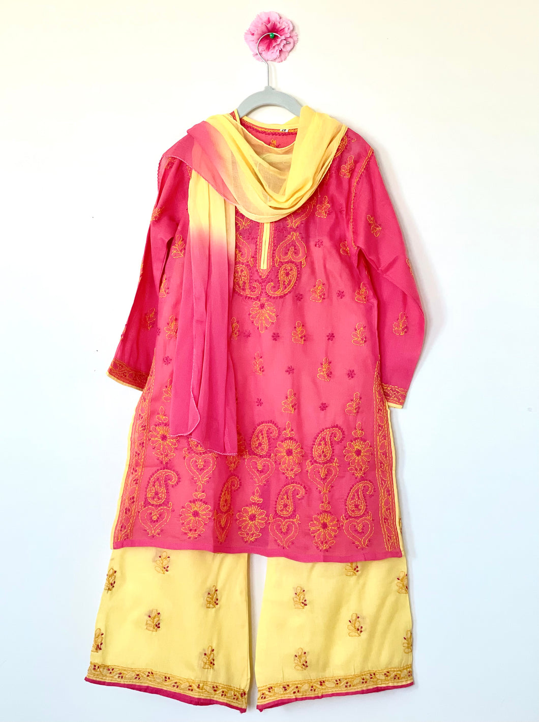 Kids Palazzo Set in Pink &Yellow