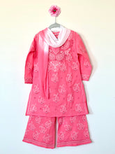 Load image into Gallery viewer, Kids Palazzo Set in Carrot Pink
